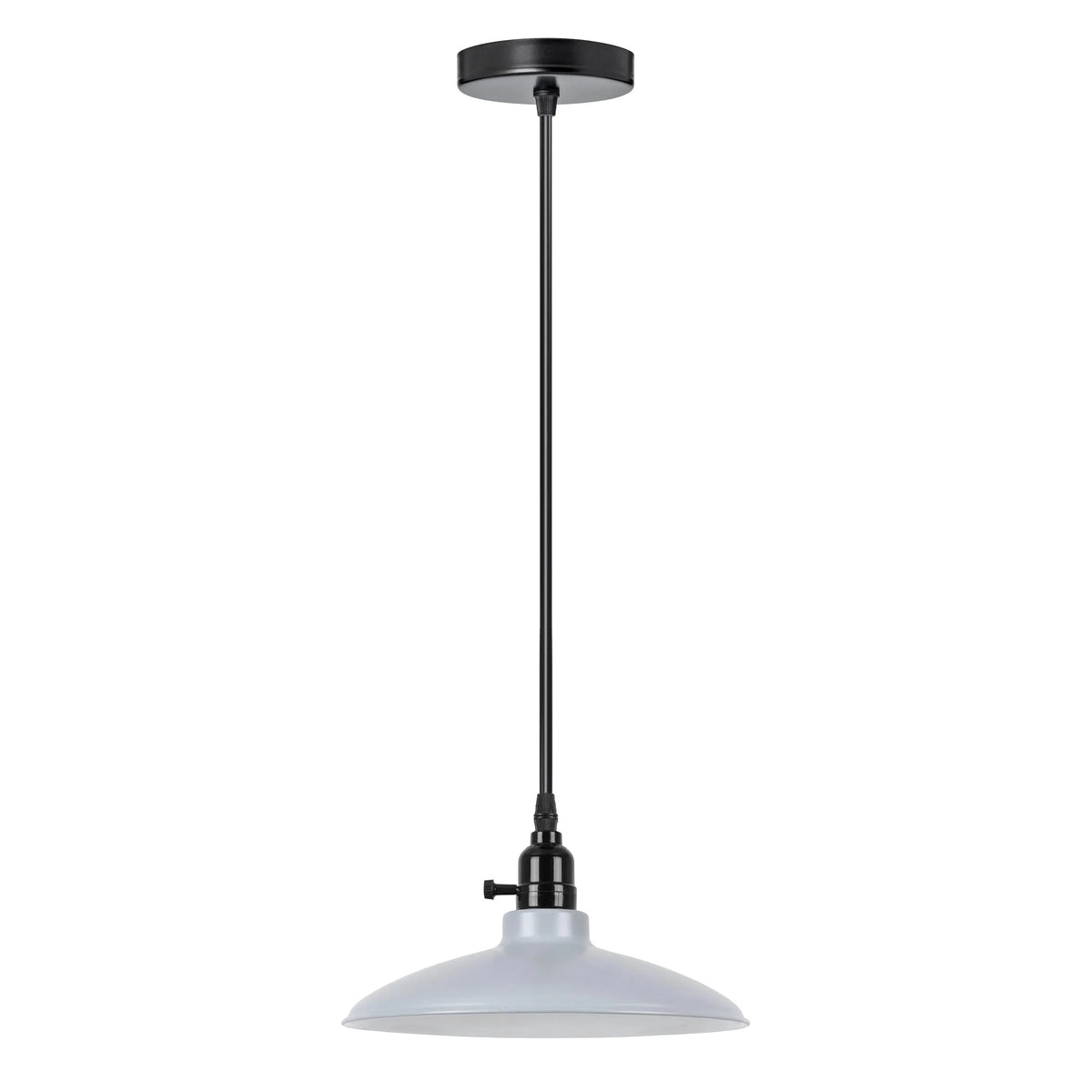Suspension industrielle réglable en hauteur pour salle à manger blanc