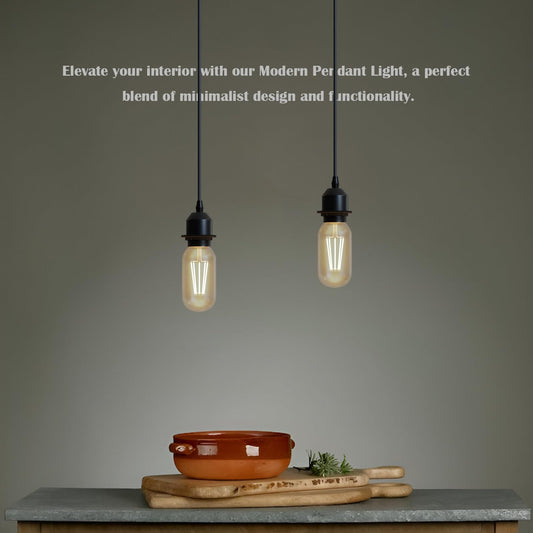 Suspension luminaire noire E27 avec câble PVC