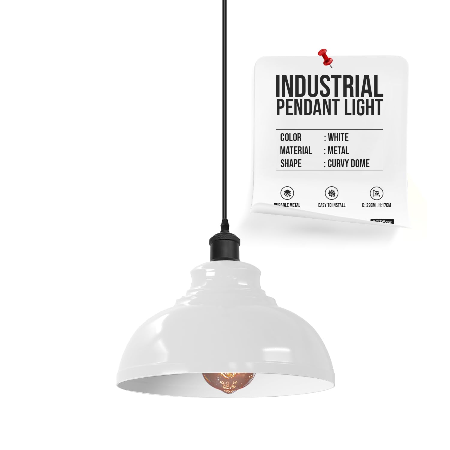 Suspension métal blanc style industriel pour intérieur