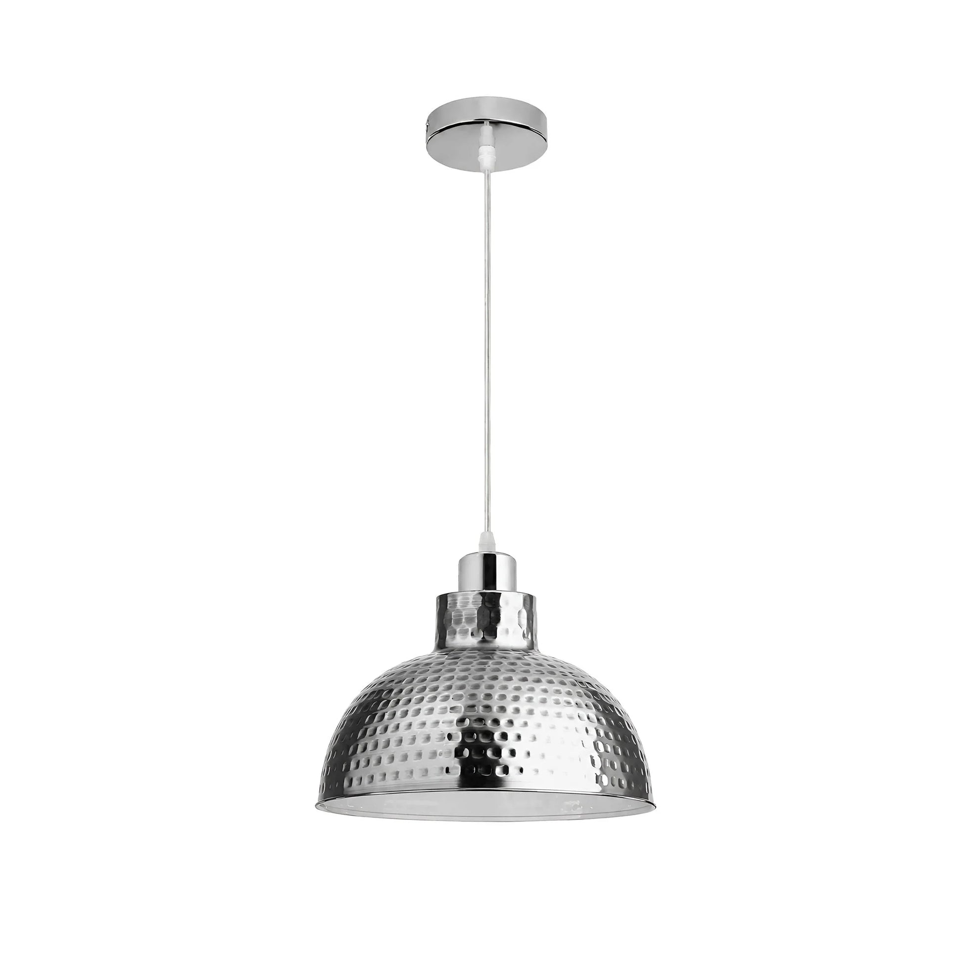 Suspension métal martelé finition cuivre pour décoration industrielle vintage E27
