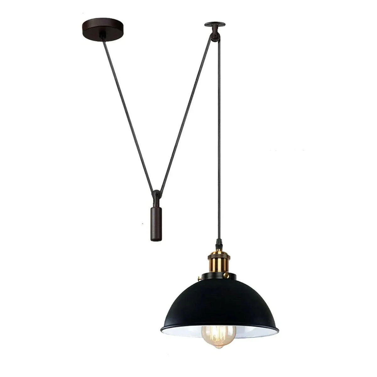 Suspension noir extérieur intérieur blanc E27 câble 2m