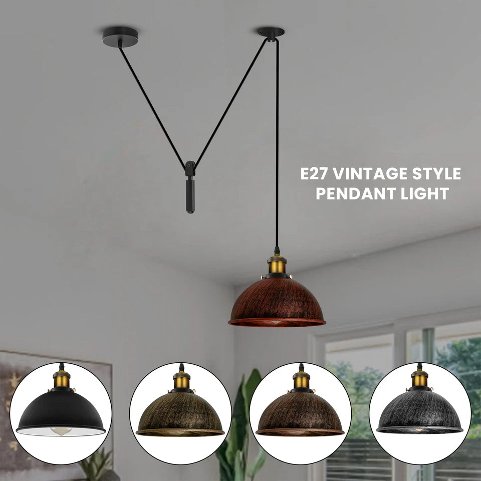 Suspension vintage E27 câble réglable 2m crochet inclus
