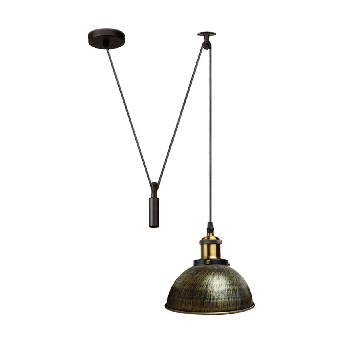 Suspension vintage au-dessus plan de travail cuisine loft