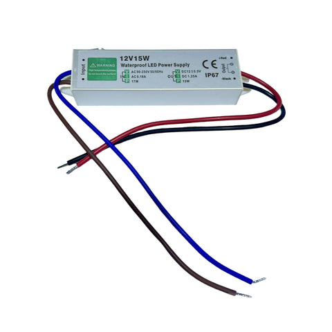 Transformateur d'alimentation de pilote de LED étanche DC12V IP67 15W ~ 3363