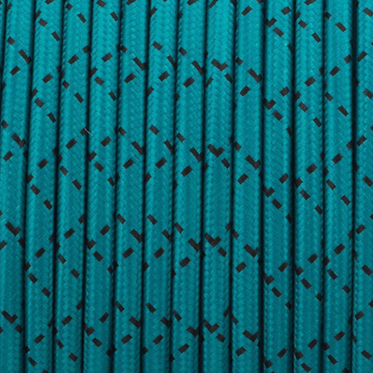 Tissu tressé Vintage rond à 2 cœurs, câble flexible de couleur bleu sarcelle et noir, 0.75mm ~ 4898