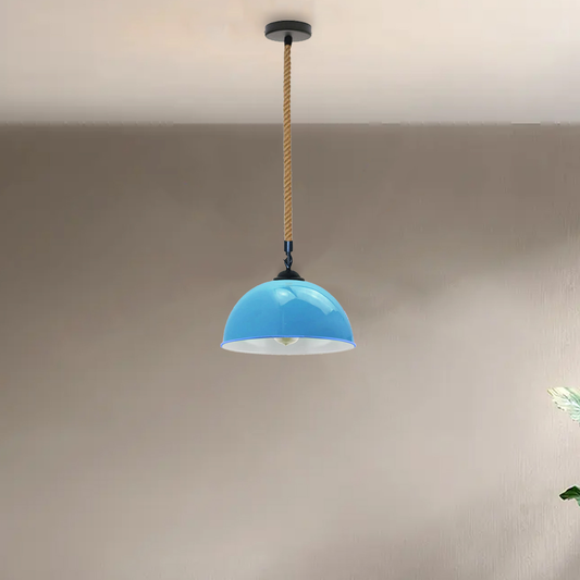 Lampe suspendue de plafond à abat-jour en métal industriel vintage ~ 5043