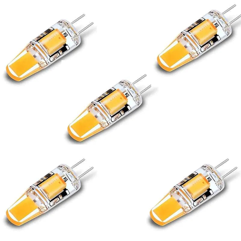 G4 COB chip 12V LED Light replace halogen bulb-5 Pack