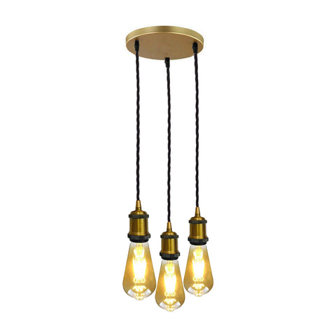 Support de lampe flexible en tissu tressé, pendentif à 3 têtes, raccord ~ ​​3635