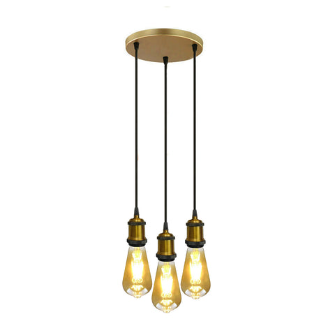 Support de lampe flexible en tissu tressé, pendentif à 3 têtes, raccord ~ ​​3635