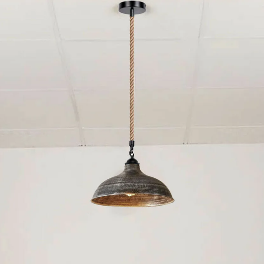 Rétro industriel Vintage Loft chanvre corde fer rustique plafond suspension lampe ~ 5052