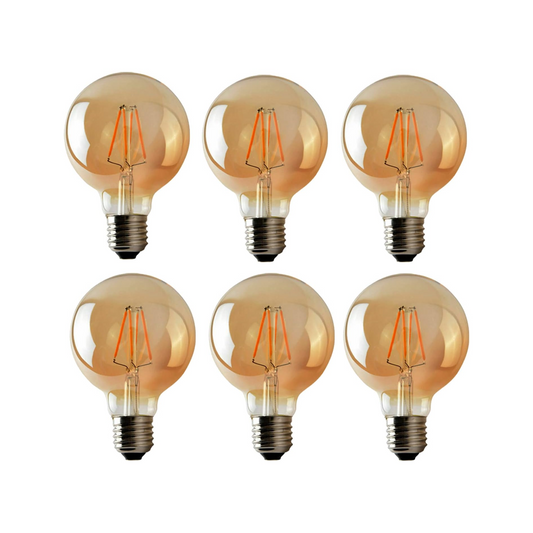 Paquet de 6 ampoules rétro LED G95 E27 4W Globe Vintage ~ 4167