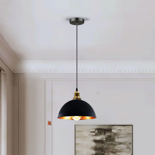 Black Dome shade ceiling pendant light