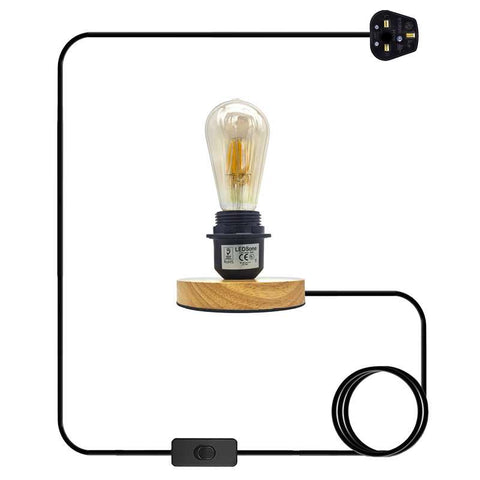 Lampe de Table industrielle avec support noir, plug-in E27, câble réglable, veilleuse ~ 4971 