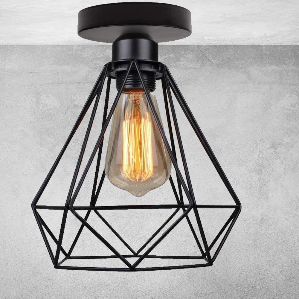 Lustre suspension cage design diamnt en métal 