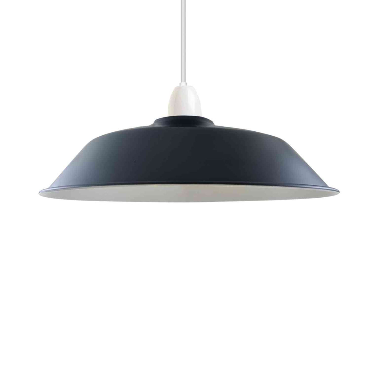 Abat‑jour suspension industriel en métal – Ø36 cm, forme courbée