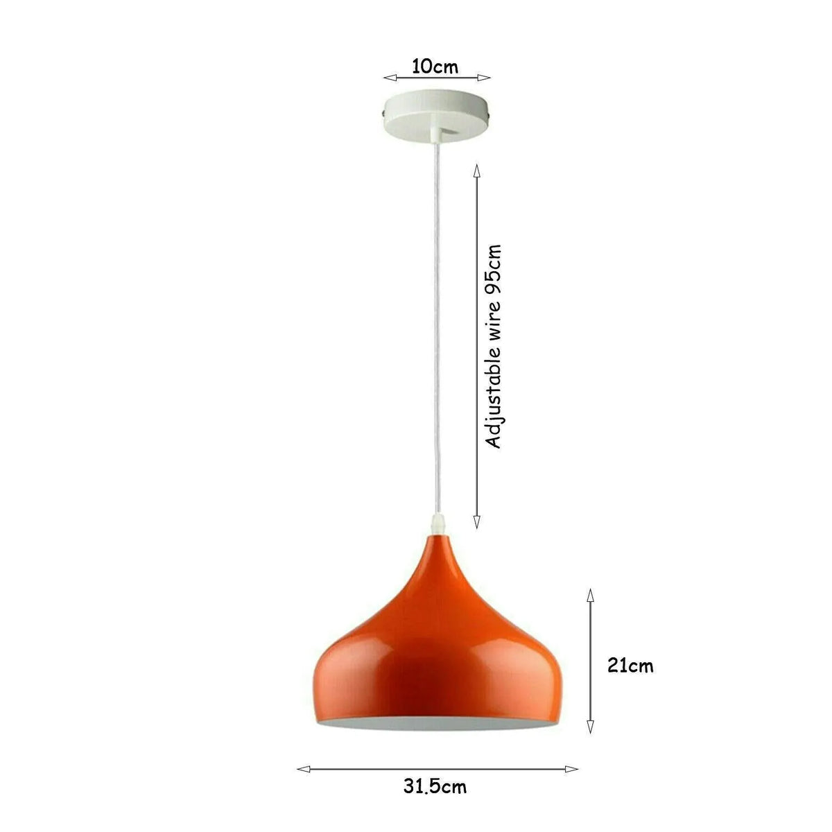abat jour suspension orange