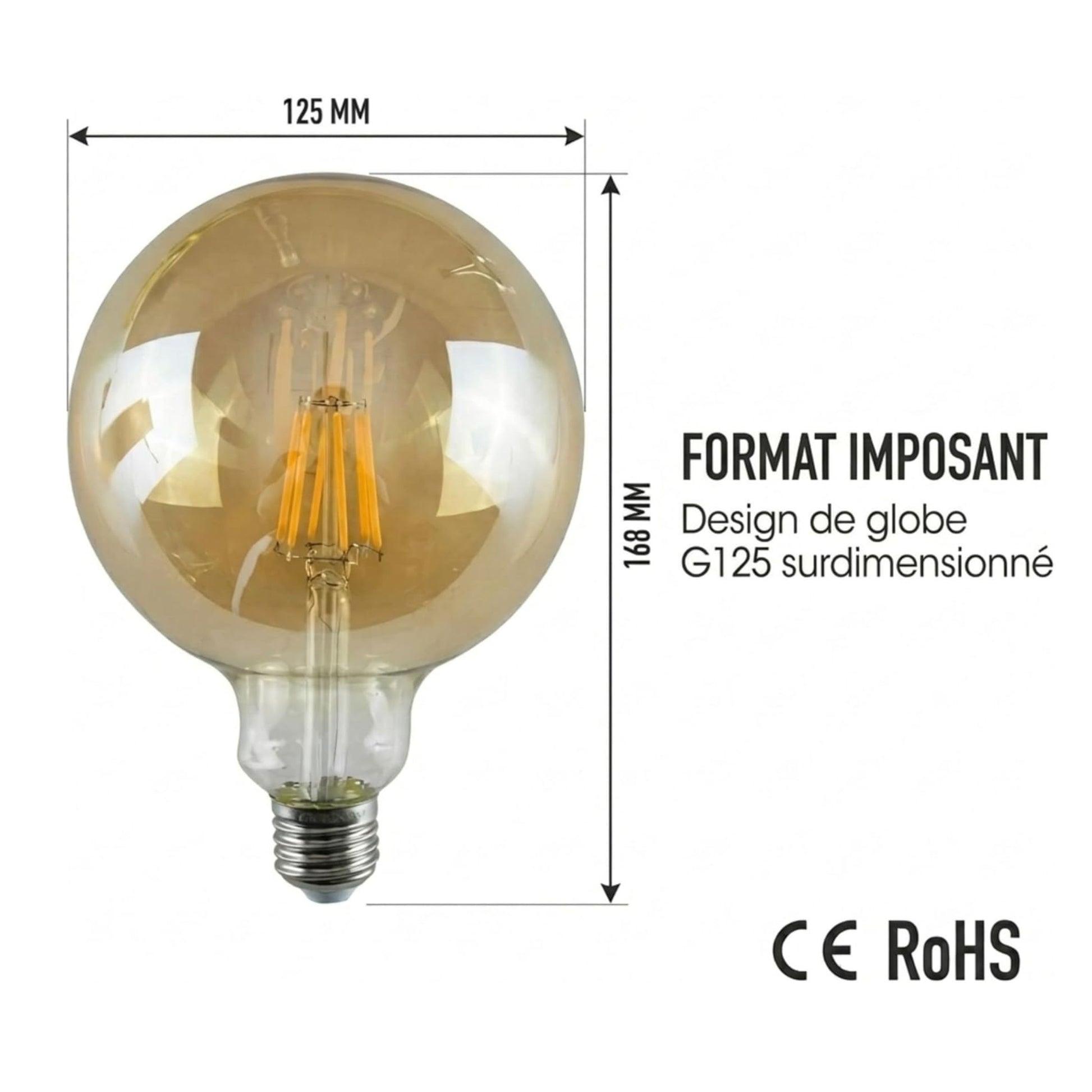 Ampoule globe G125 avec culot E27