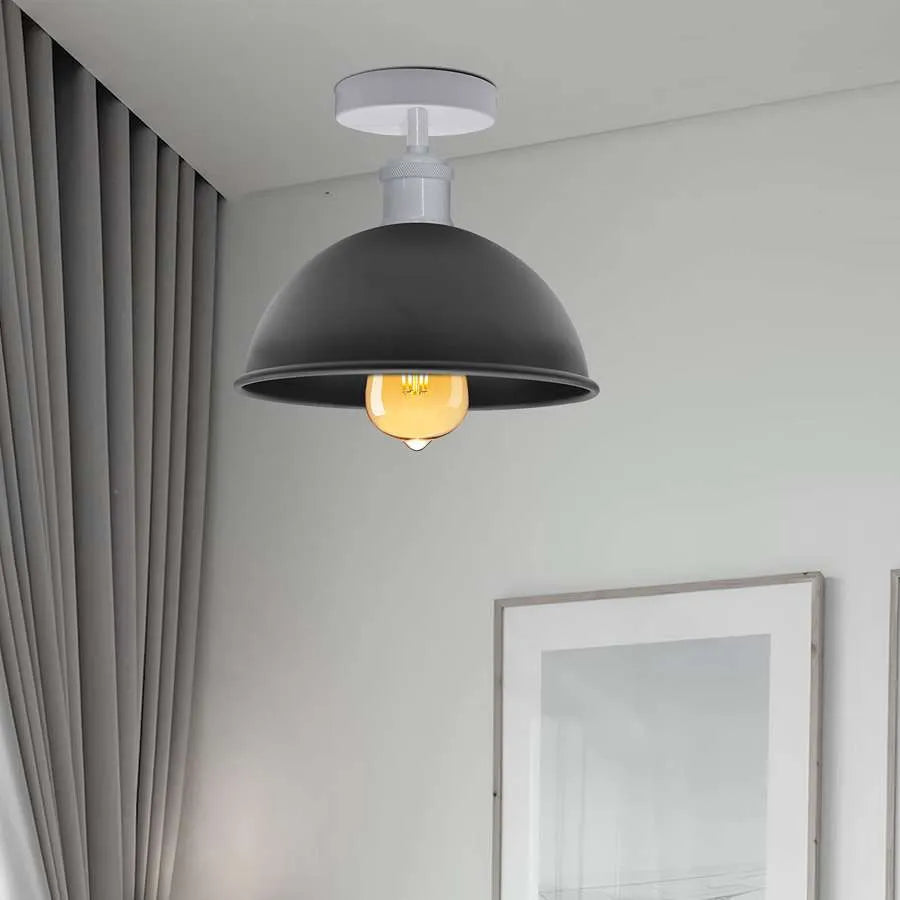  Vintage Retro Industrial Flush Mount Ceiling Light metal lampshade-Application image