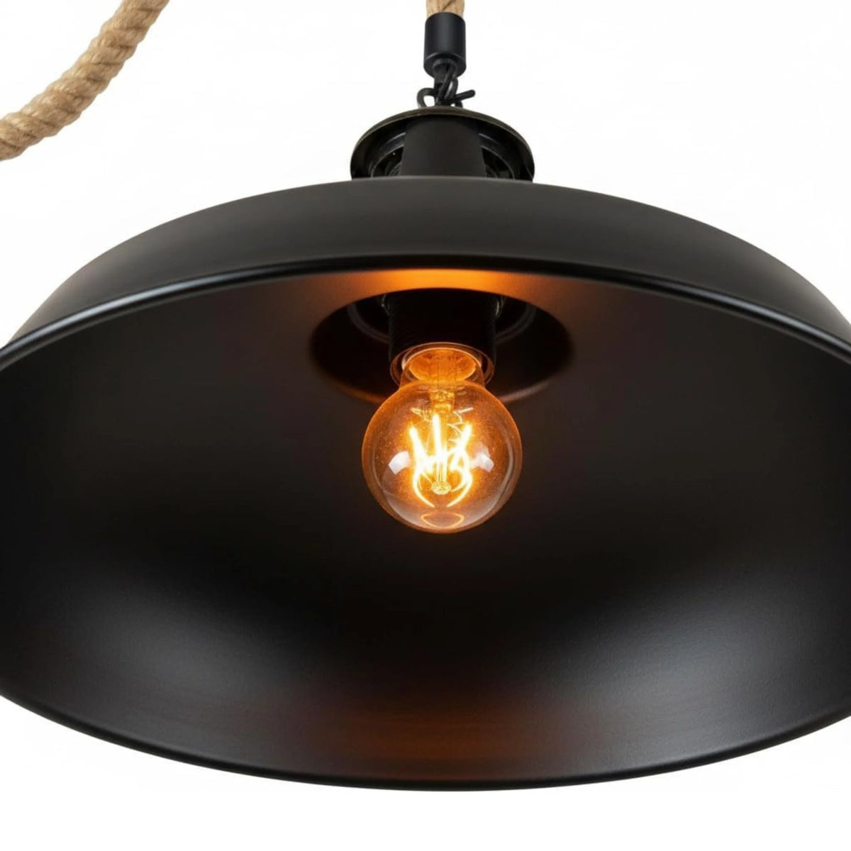 Détail de la corde de chanvre d'une suspension luminaire