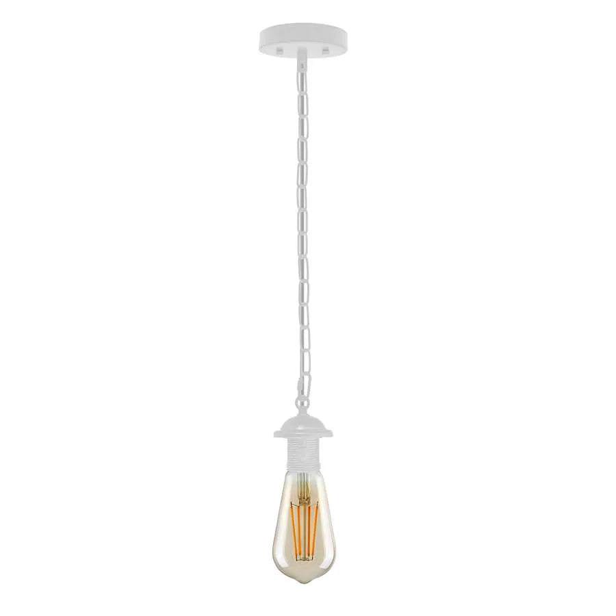 white single light pendant hanging chain light