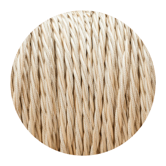 Câble en tissu électrique doré torsadé Vintage, 10m, flexible, 0.75mm, 2 cœurs ~ 4763