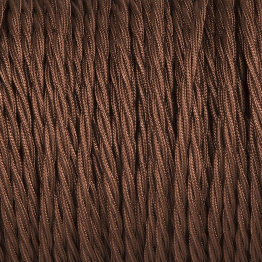 Câble électrique torsadé en tissu marron foncé, 5 m, 3 conducteurs, ~ 4805