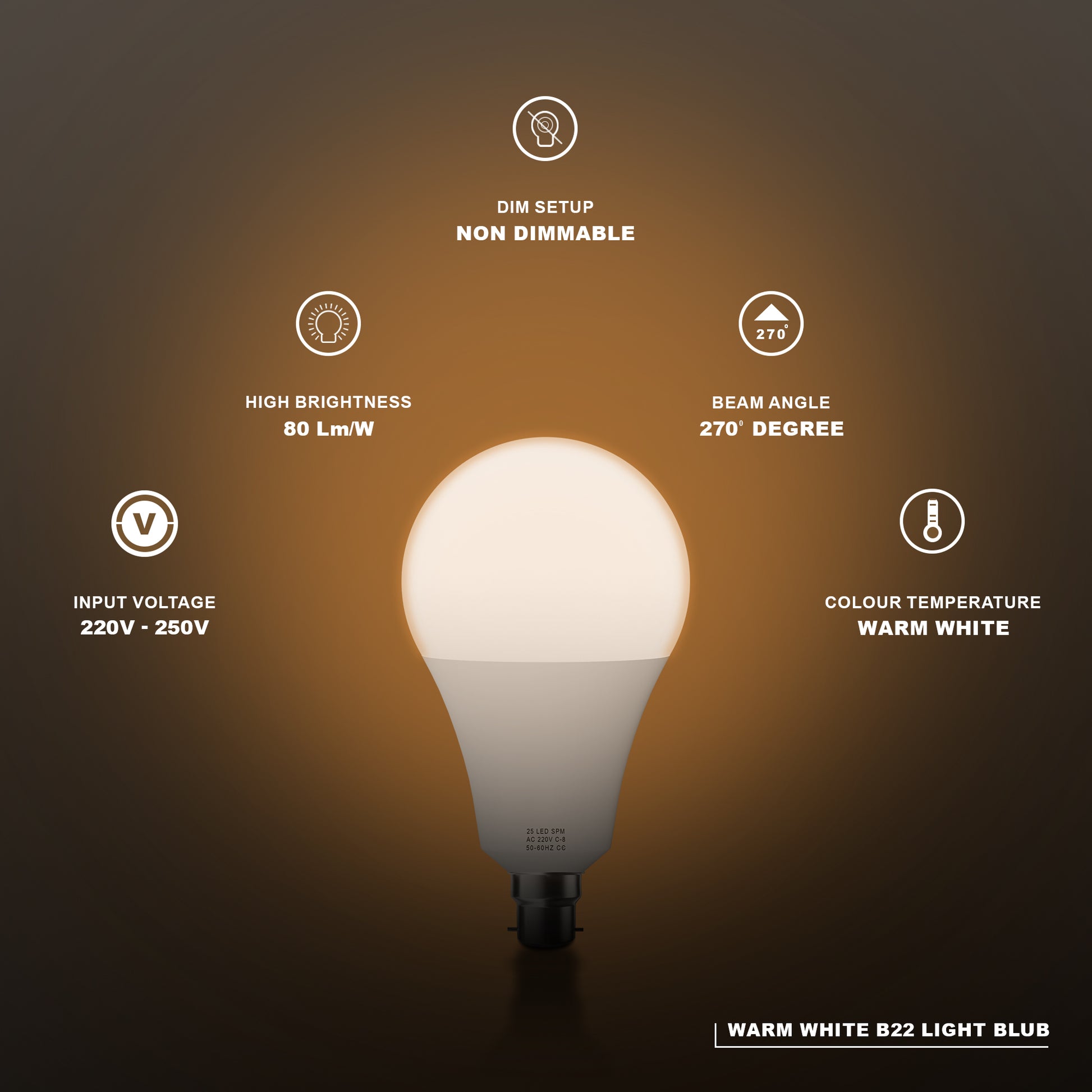 B22 LED Light Bulb