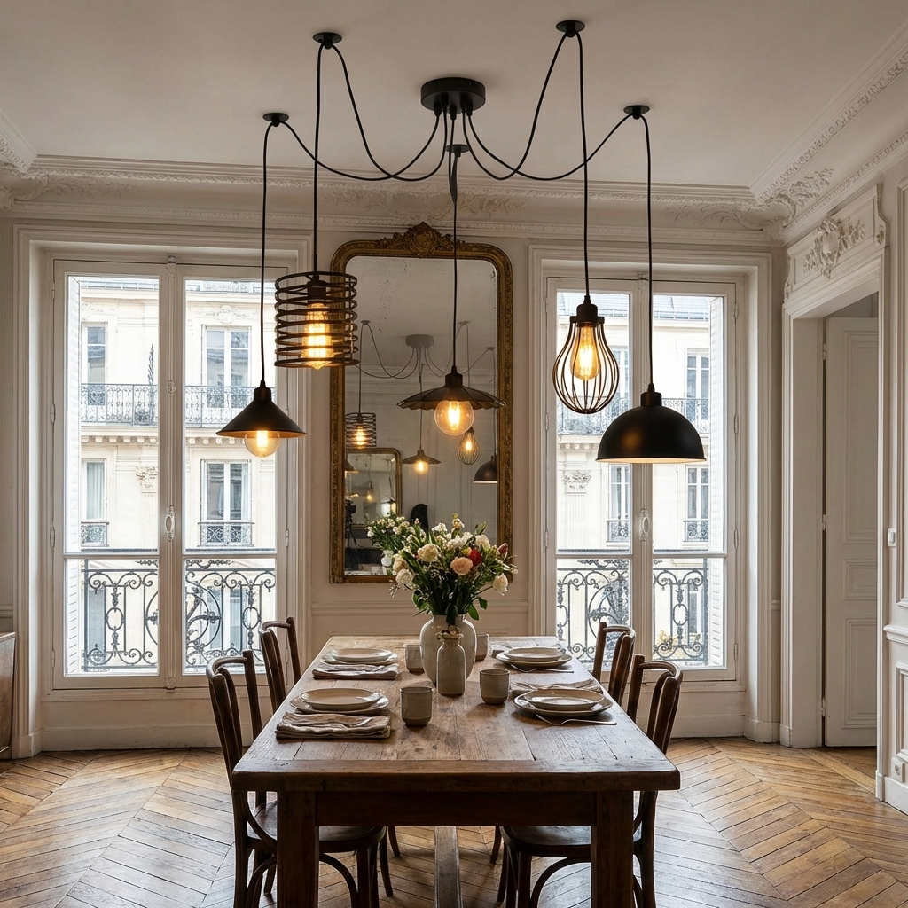 Lustre araignée 5 têtes 