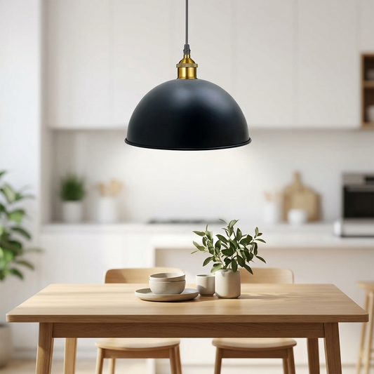 Suspension Luminaire Industrielle - Dôme Métal 30cm Vintage - Ledsone ~2046