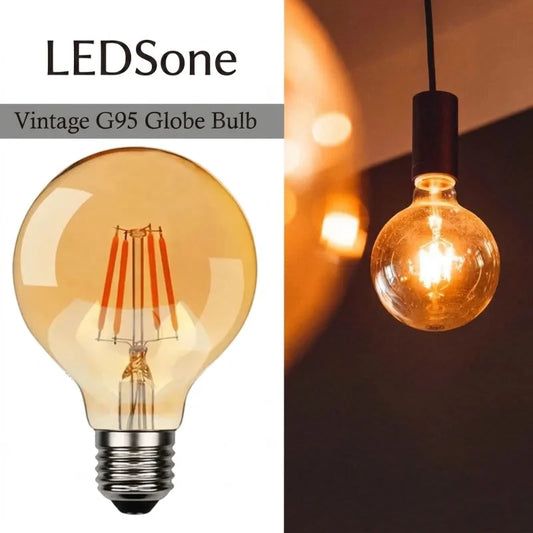 Filament LED E27 G95 4W Ampoule Dimmable Vis Vintage Globe Ampoule Décorative ~1896