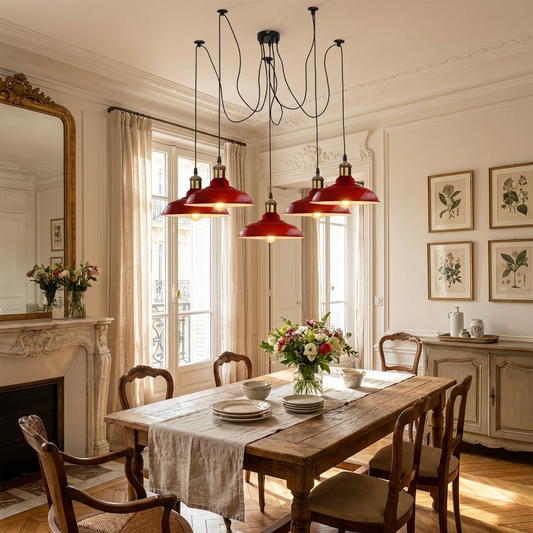 Lumière araignée industrielle 5 ampoules – Lustre moderne E27 réglable ~1541