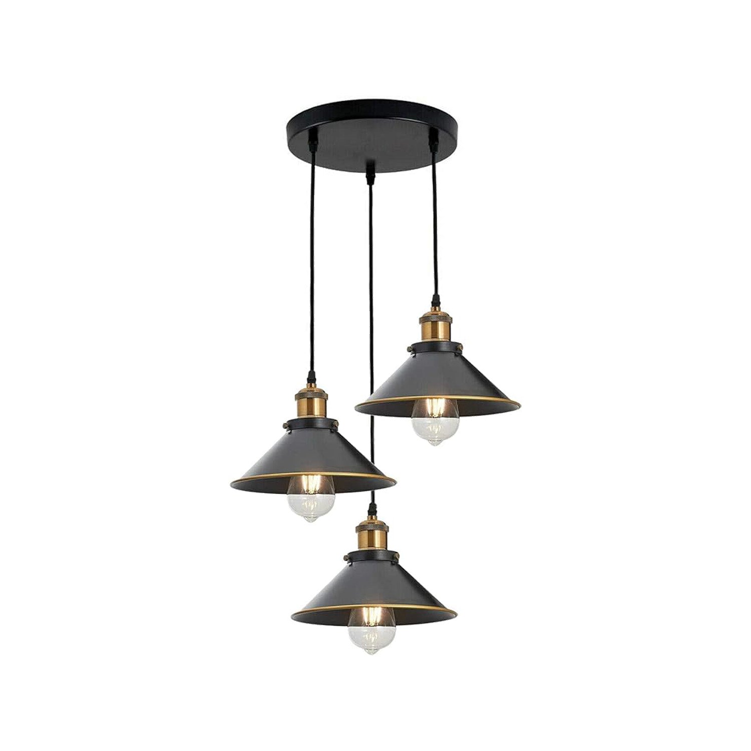 Vintage 3 Head Pendant Light Fittings,