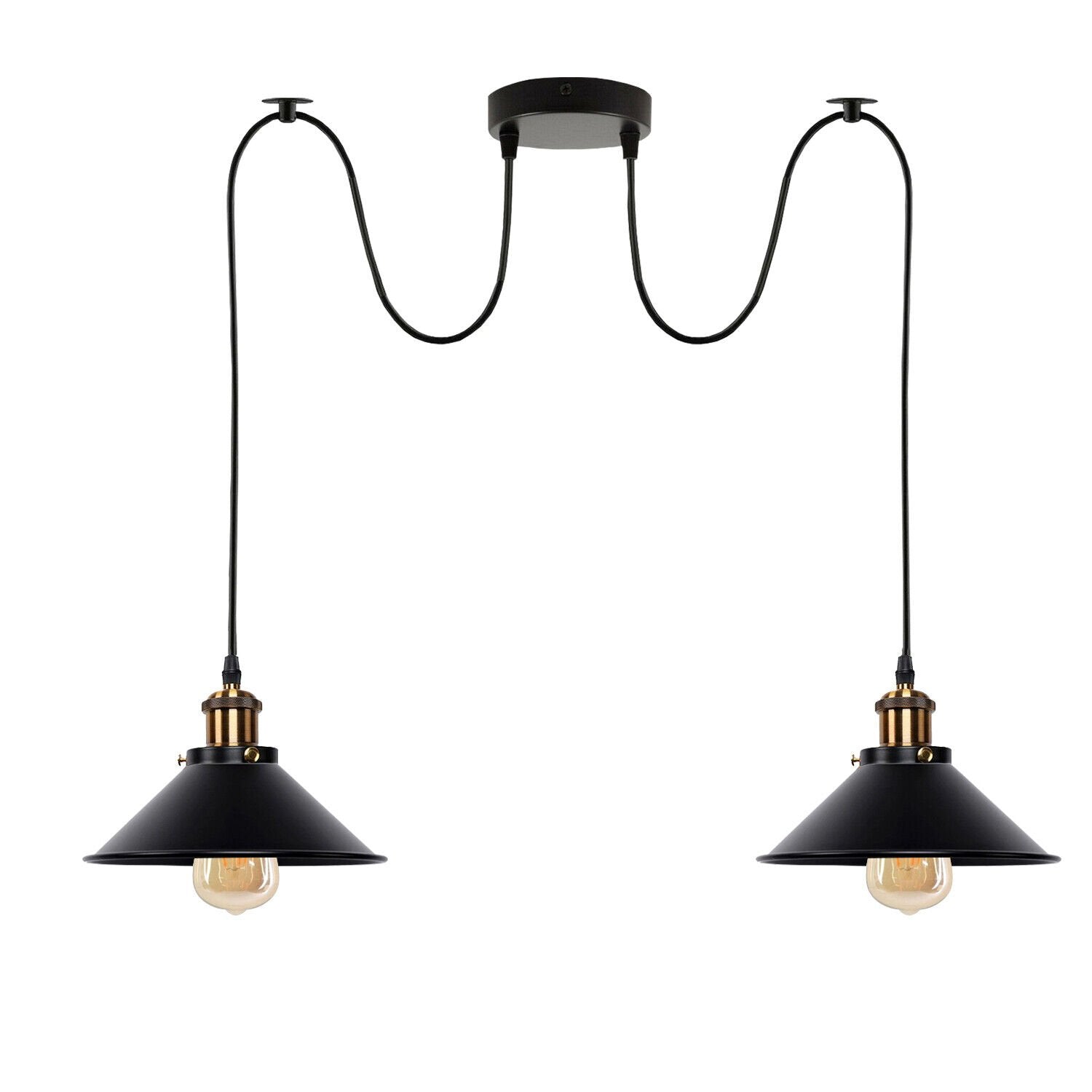 Black 2 Light Ceiling hanging pendant Light