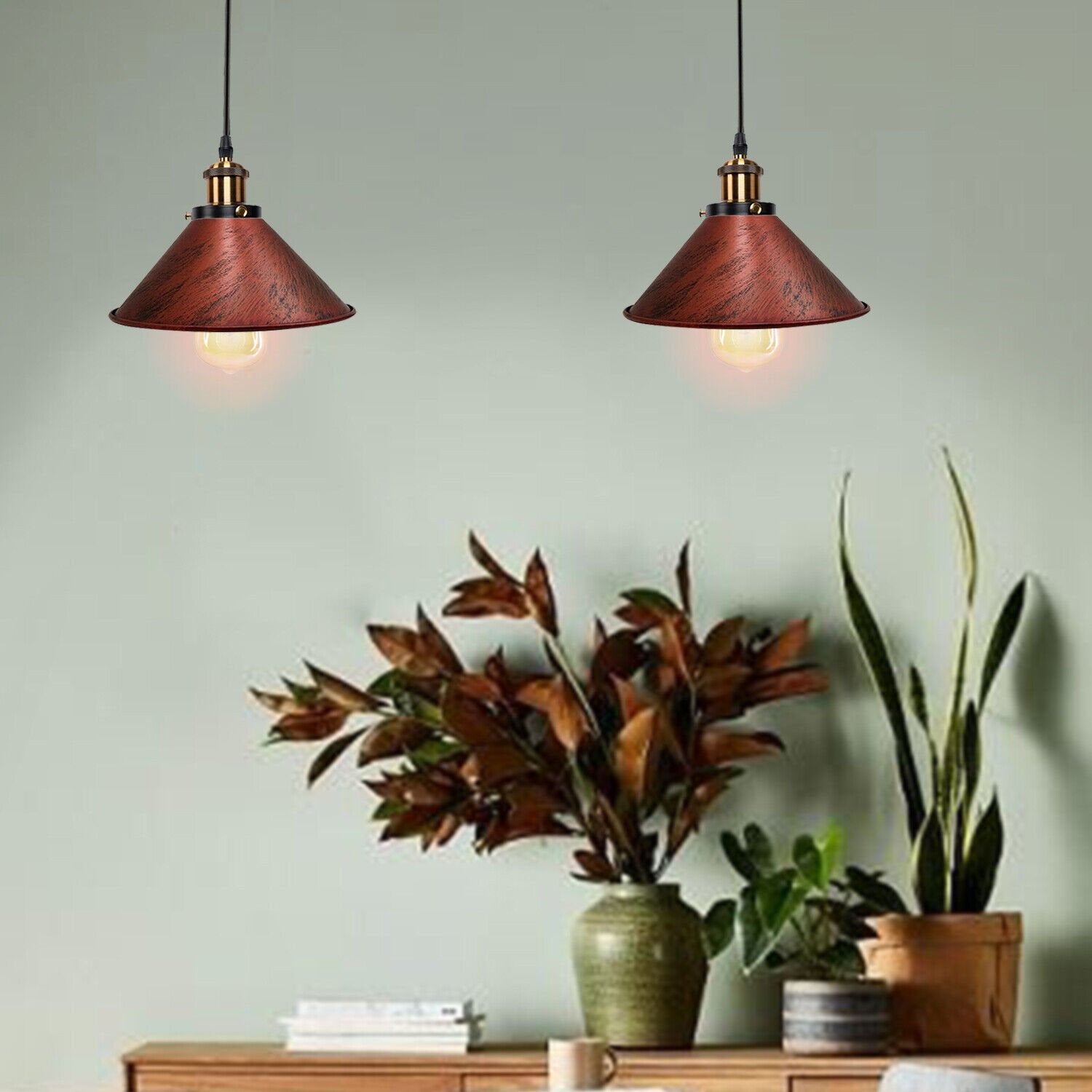 Rustric Red hanging pendant light