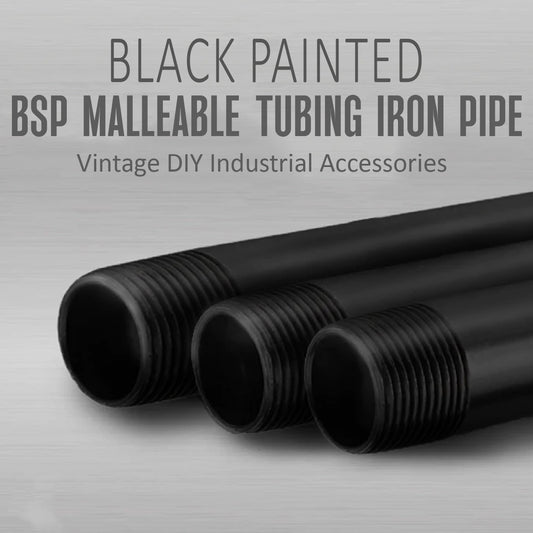 NOIR Peint ¾ pouce baril BSP MALLEABLE Tube Iron pipe Lampe raccord- vintage DIY Industrial Accessories~3613