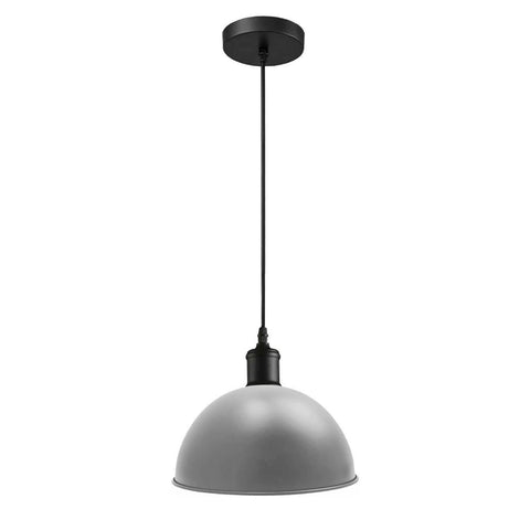 Lampe simple en métal avec abat-jour en dôme suspendu réglable ~ 5314