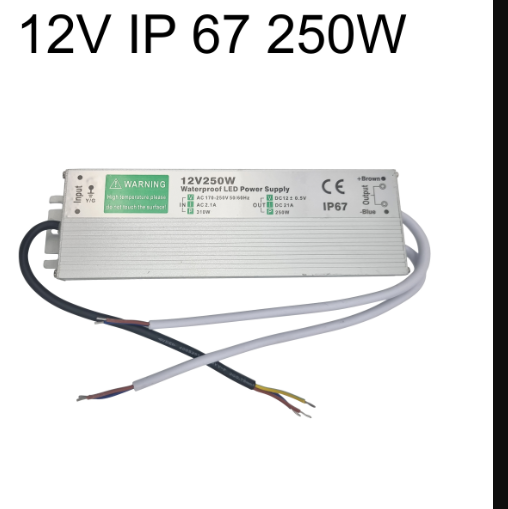 Transformateur d'alimentation pour pilote LED DC12V 250W 20A IP67 ~ 3353