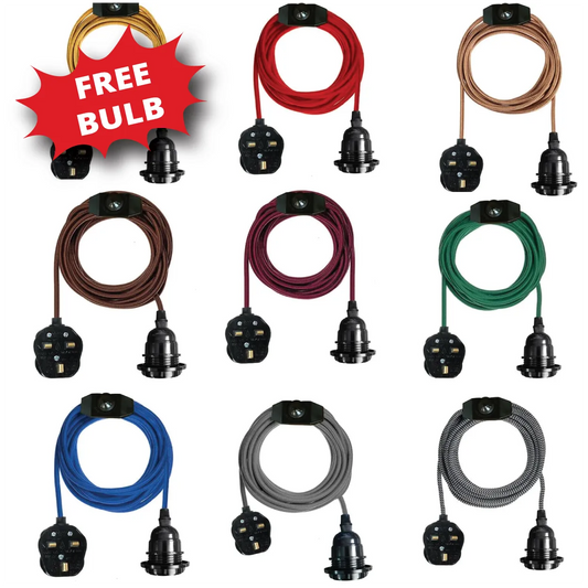 kit suspension E27 2 m avec câble textile