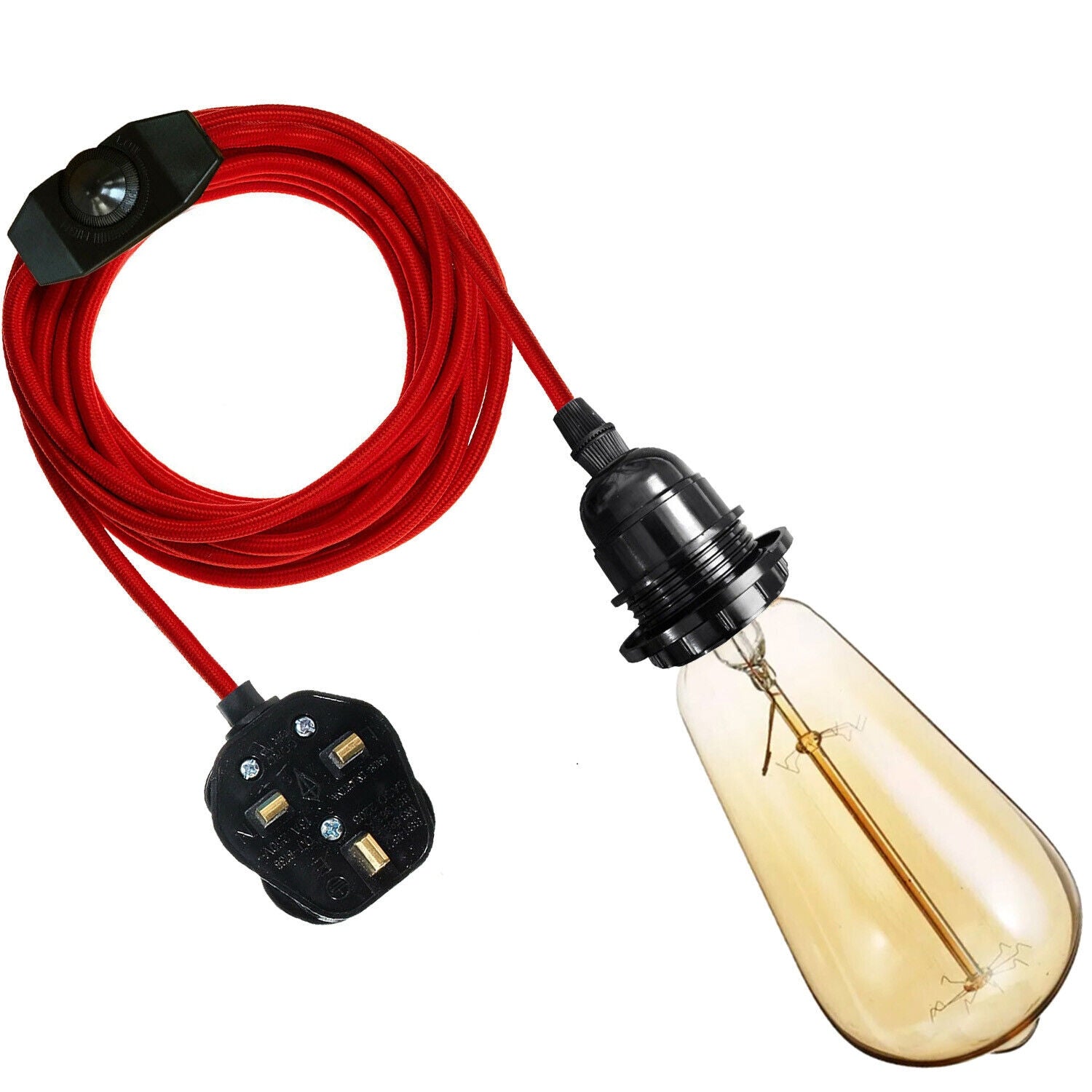 lampe suspendue industrielle avec câble textile