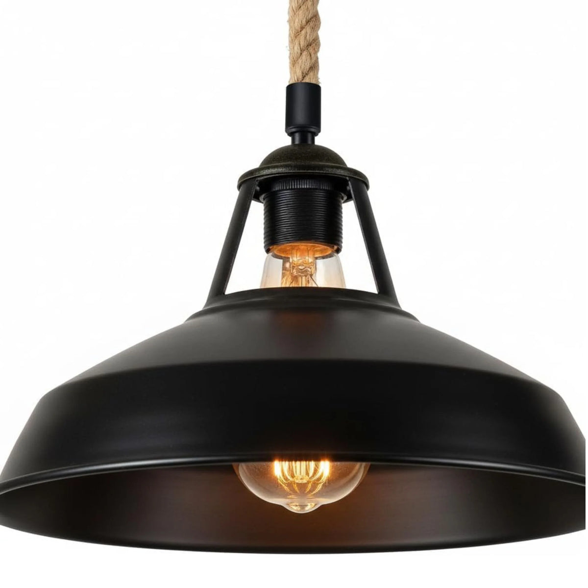 Luminaire chanvre et métal au design vintage