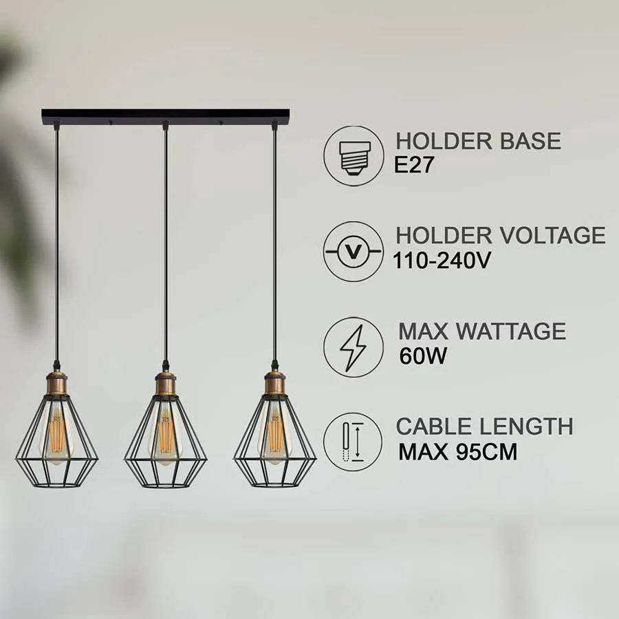 E27 ceiling 3 light  pendant 