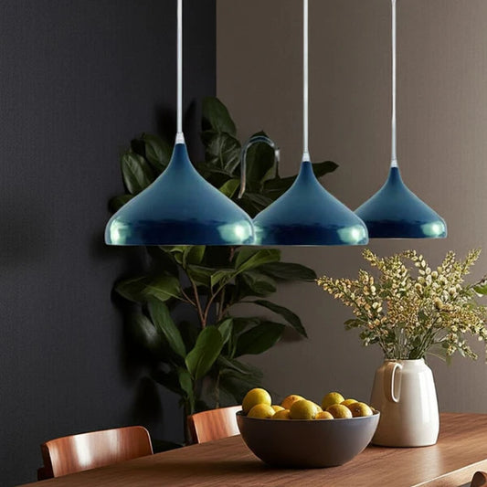LEDSone Abat-jour suspendu plafond métal bleu cyan sarcelle pour cuisine ~2157