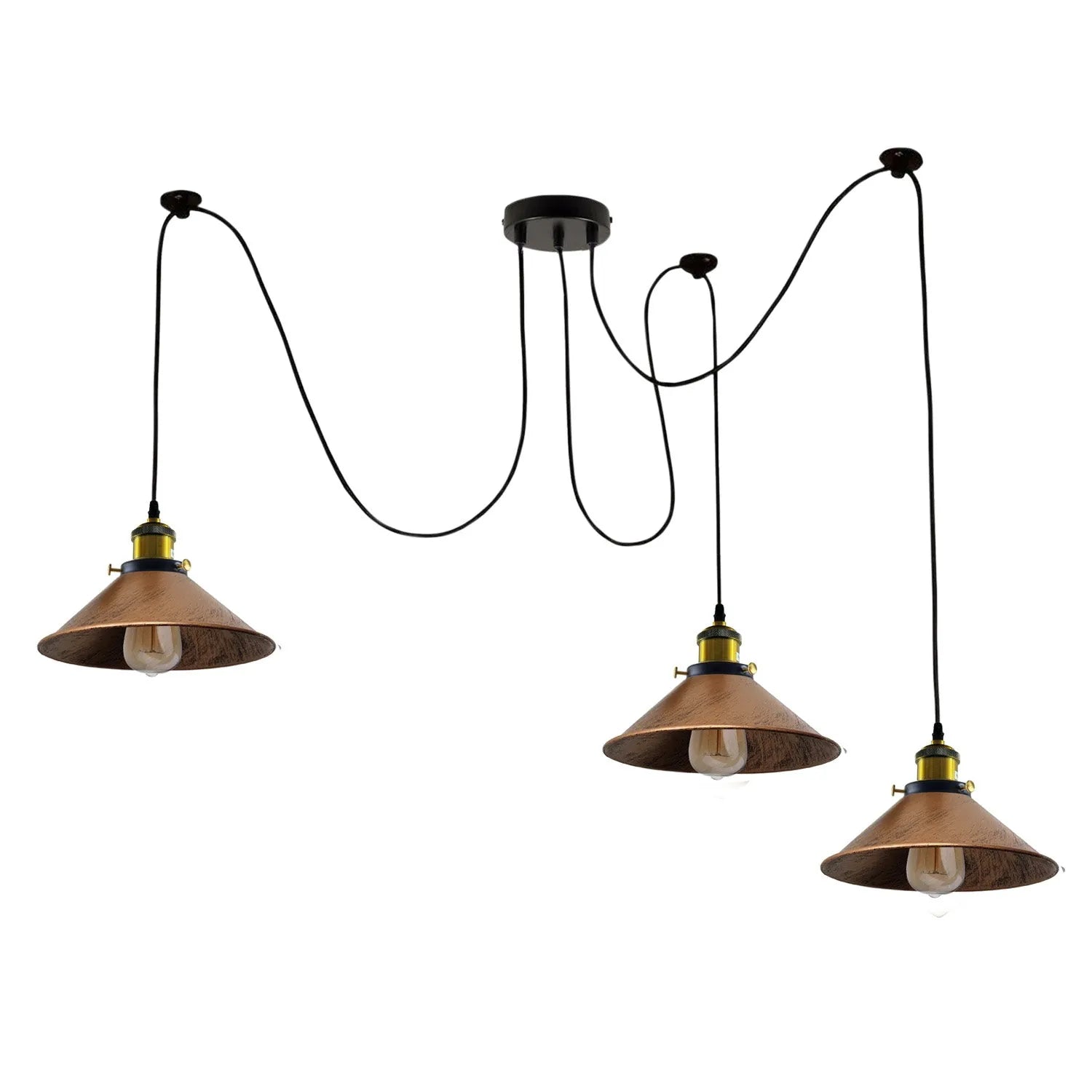Lustre Araignée 3 Fils Cuivre Brossé