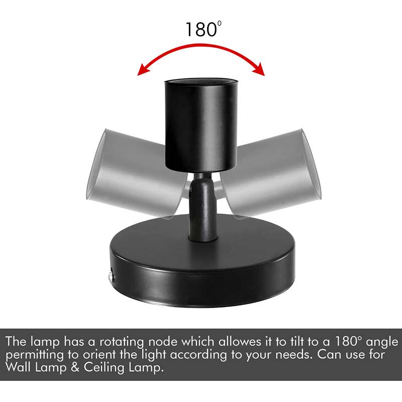 E27 Bulb Holder Socket For Wall Sconce Lamp Light Hanging Mounted 180 Degree Adjustable-Rotation