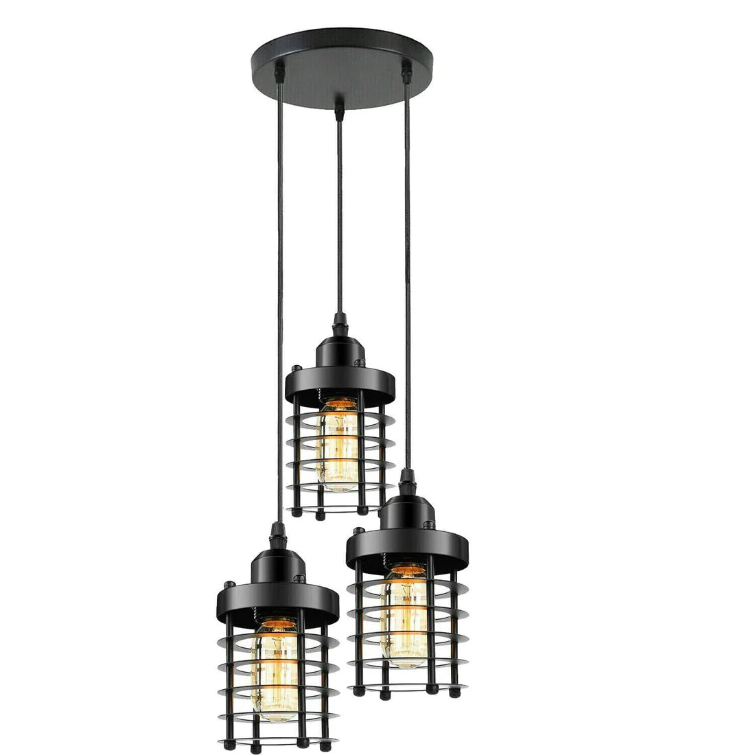 black 3 light ceiling pendant light for stair