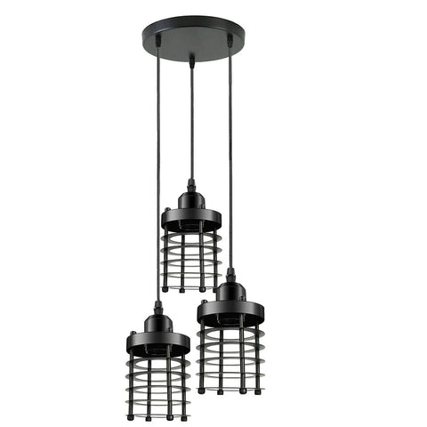Plafonniers Cage en métal abat-jour 3 voies lampes suspendues ~ 5313