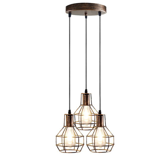 3 Way Cage  Pendant Lamp