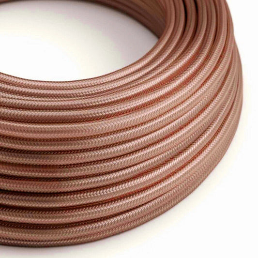 Câble flexible 1M/5M/10M 3 cœurs rond tissu tressé vintage or rose 0.75 mm ~ 3045