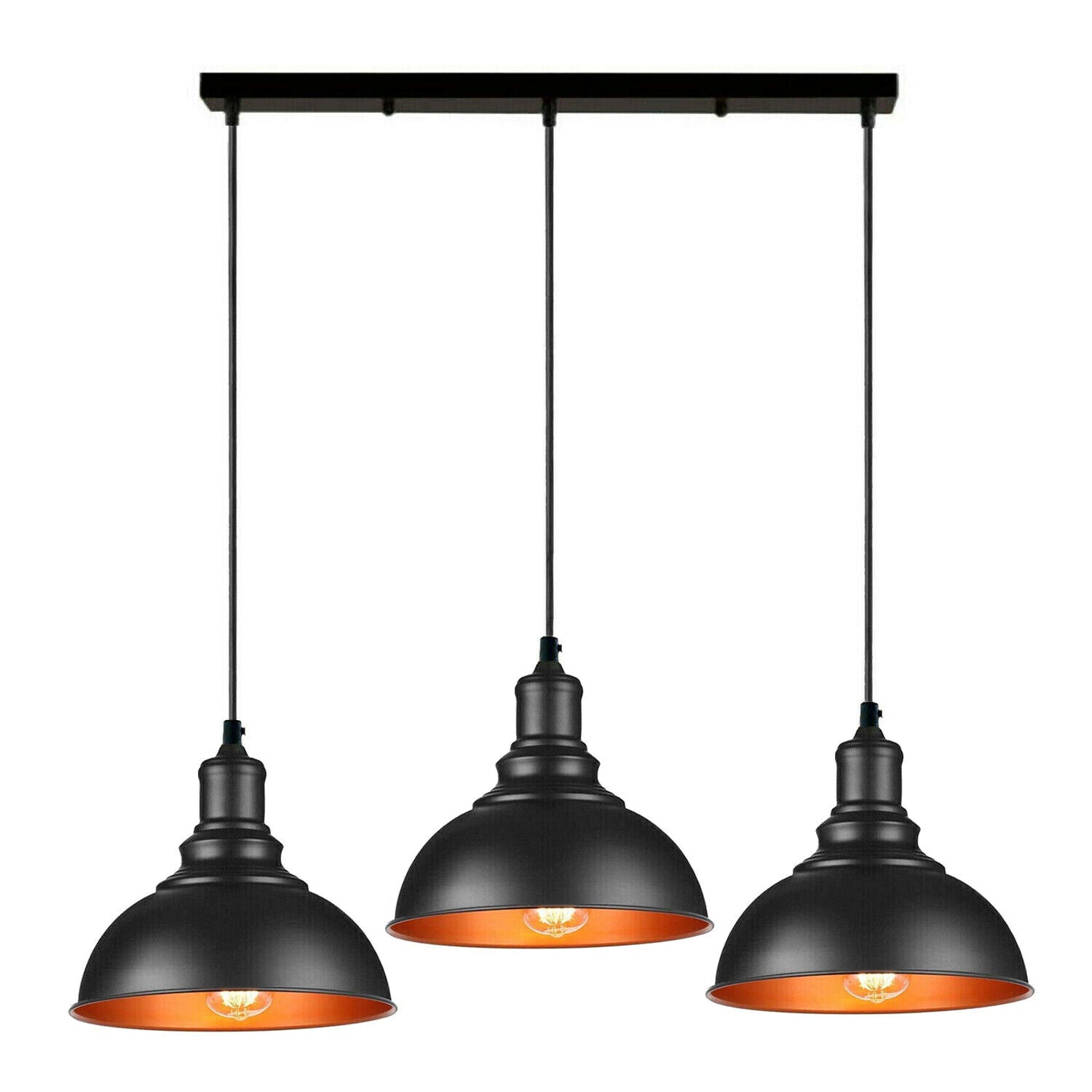 Black inner white ceiling pendant light