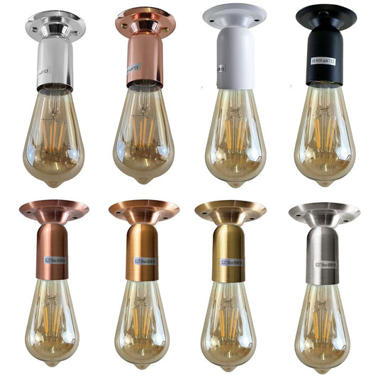 LEDSone Plafonnier rétro industriel vintage moderne E27 support de lampe semi-encastré ~2142